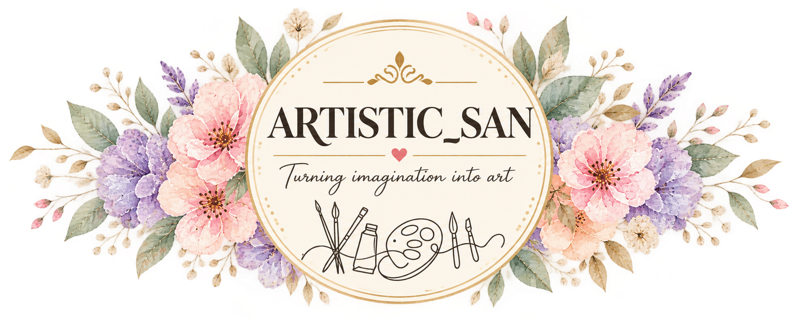Artistic San Floral Watercolor Emblem (1)